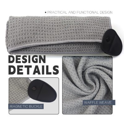 3 Men Women Logo Printed Waffle Pattern Golf Cleaning Towel