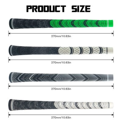 6 Classic Midsize Cotton Rubber Golf Grips Custom Logo